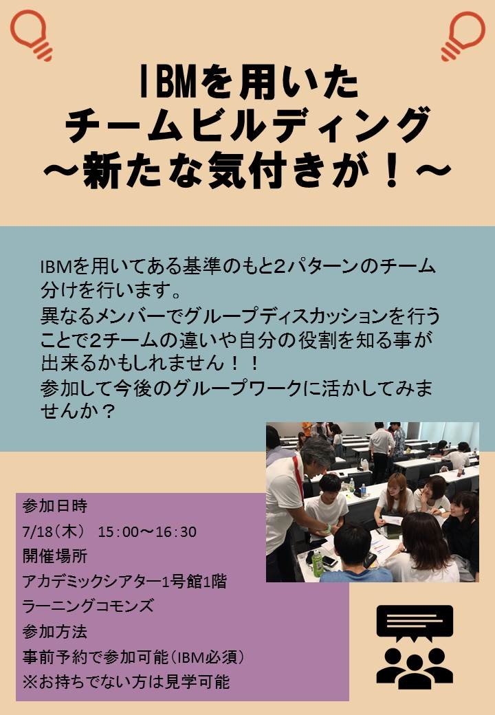 Ibmを用いたチームビルディング 新たな気付きが 近畿大学アカデミックシアター